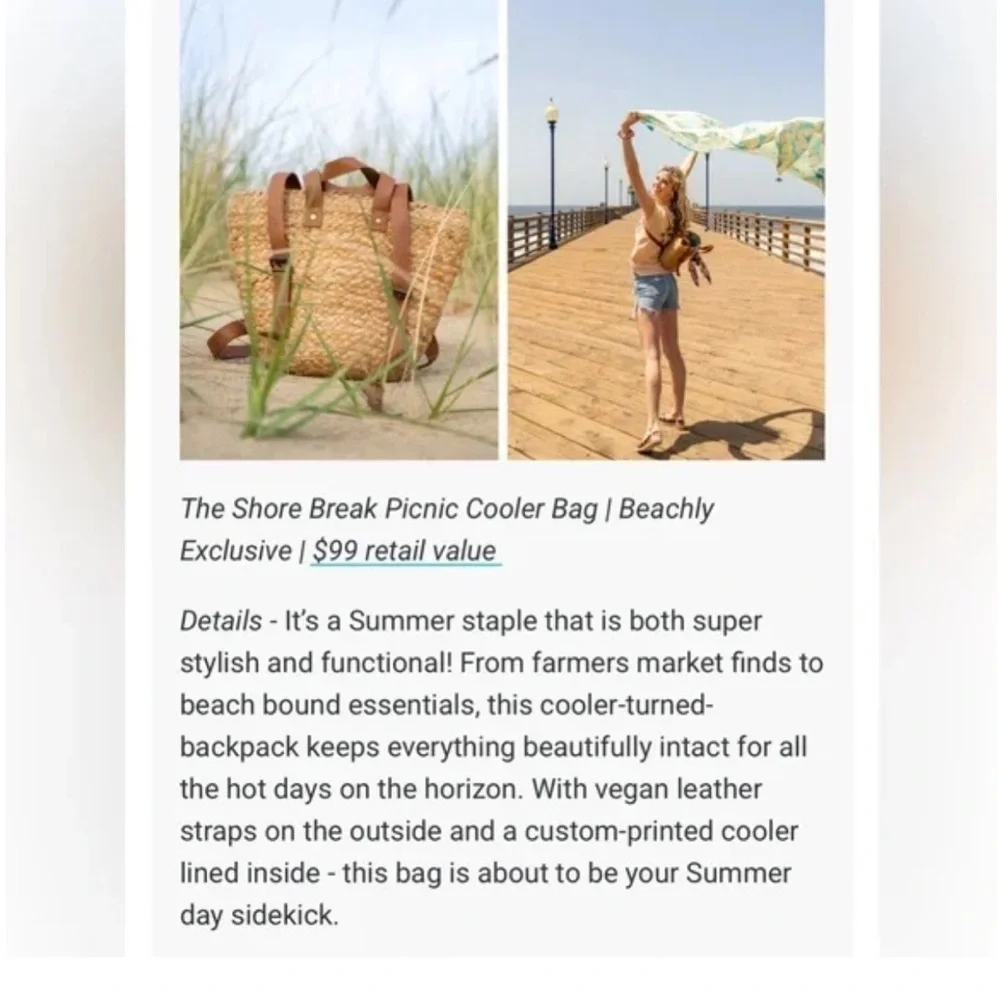 XIX Palms insulated Tan Straw Tote Bag
